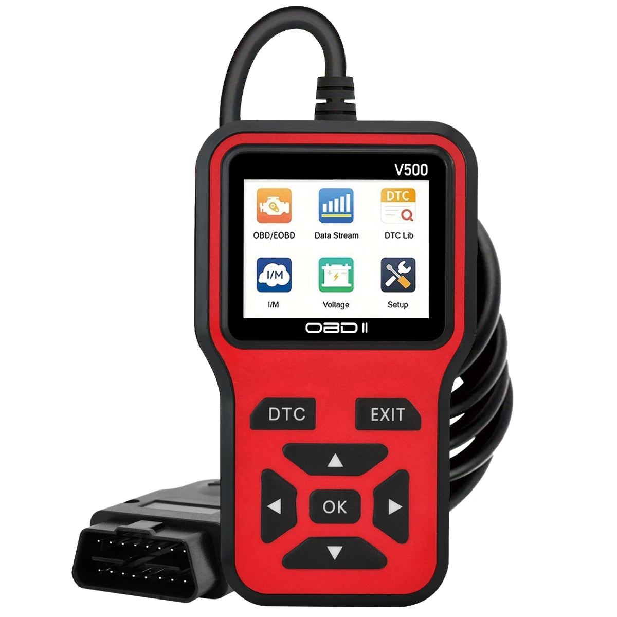 Jexiwe V500 OBD2 Car Diagnostic Scanner — Engine Fault Code Reader & Voltage Tester