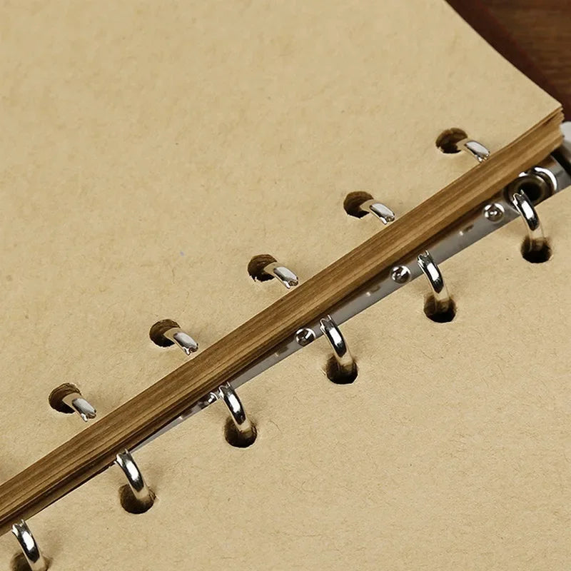 Cuaderno de Viajero de Cuero PU Retro — Diario de Papel Kraft de Tapa Blanda para Niños y Adultos, 14x10cm