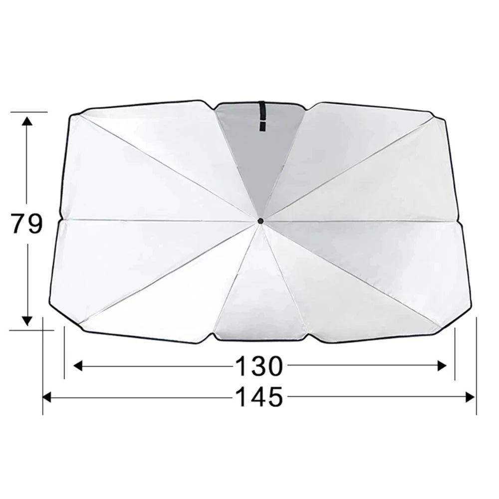 Car Windshield Sun Shade — Titanium Silver Thickened Foldable UV Protection Sunshade