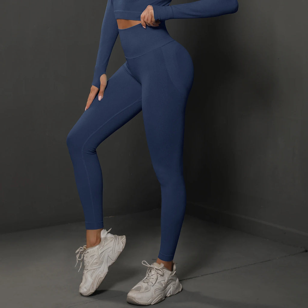Mallas de gimnasio de tiro alto sin costuras para realzar los glúteos — Pantalones de yoga a prueba de sentadillas para mujer