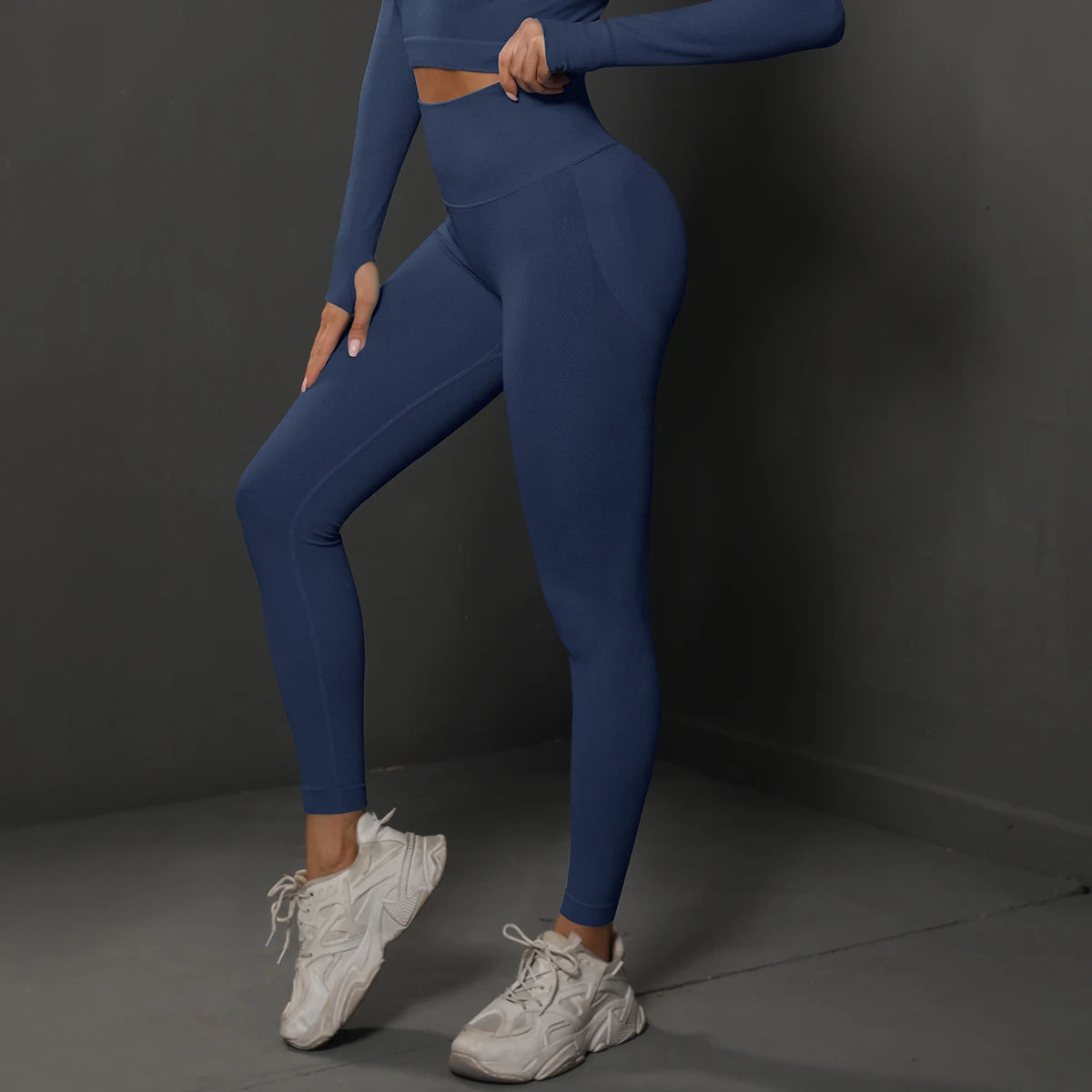 Mallas de gimnasio de tiro alto sin costuras para realzar los glúteos — Pantalones de yoga a prueba de sentadillas para mujer