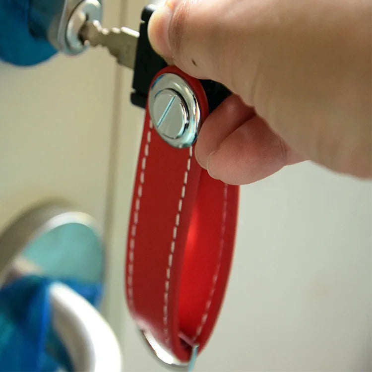 Smart Leather Key Organizer Wallet — Compact Car Key Pouch with Keychain Ring & Hooks