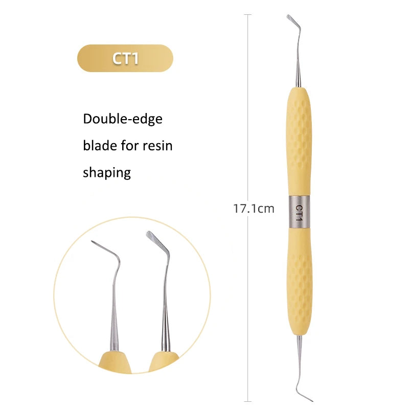 Double-Head Dental Composite Resin Filling Spatula — Aesthetic Restoration Instrument (CT1–CT7)