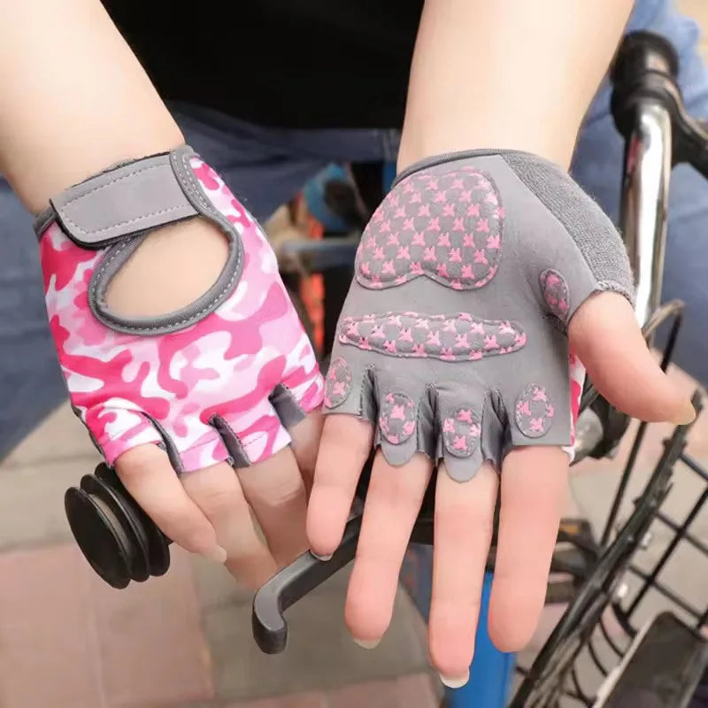 Guantes de Ciclismo sin Dedos para Niños — Guantes Transpirables Antideslizantes para Deportes al Aire Libre para Niños