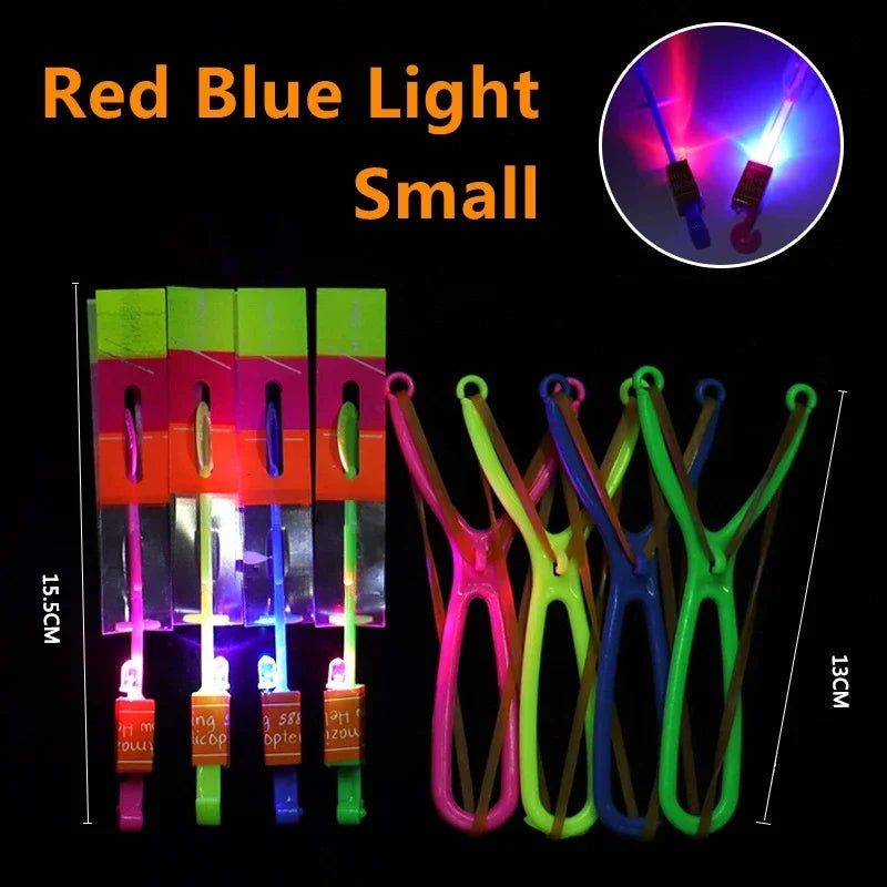 Juguete volador LED Flecha Helicóptero Cohete — Lanzador de goma (Paquete de 1 a 50)