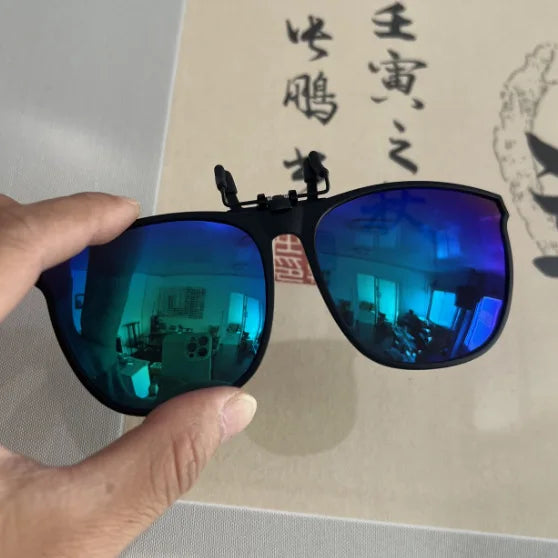 Gafas de sol polarizadas fotocromáticas de clip — Cuadradas, antideslumbrantes UV400, estilo vintage
