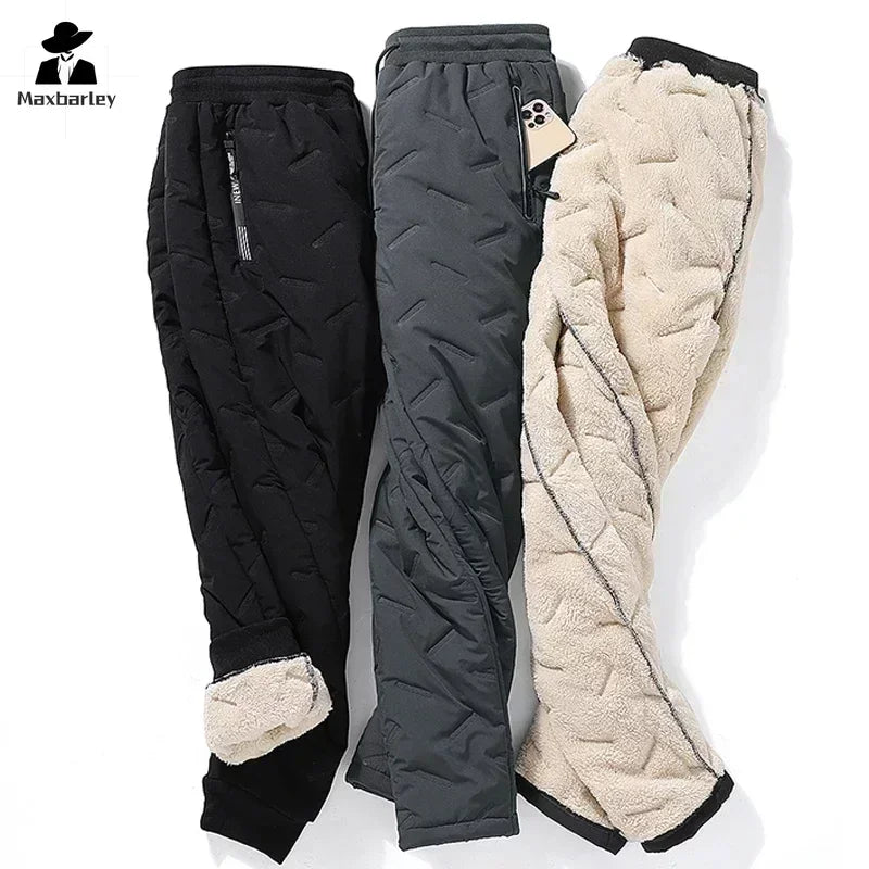 Men’s Insulated Waterproof Winter Jogger Pants — Fleece-Lined Down Cotton Warm Trousers up to 7XL