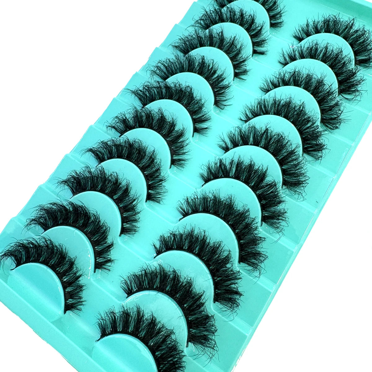 Faux Mink False Lashes — 10 Pairs Natural & Wispy Handcrafted Eyelashes