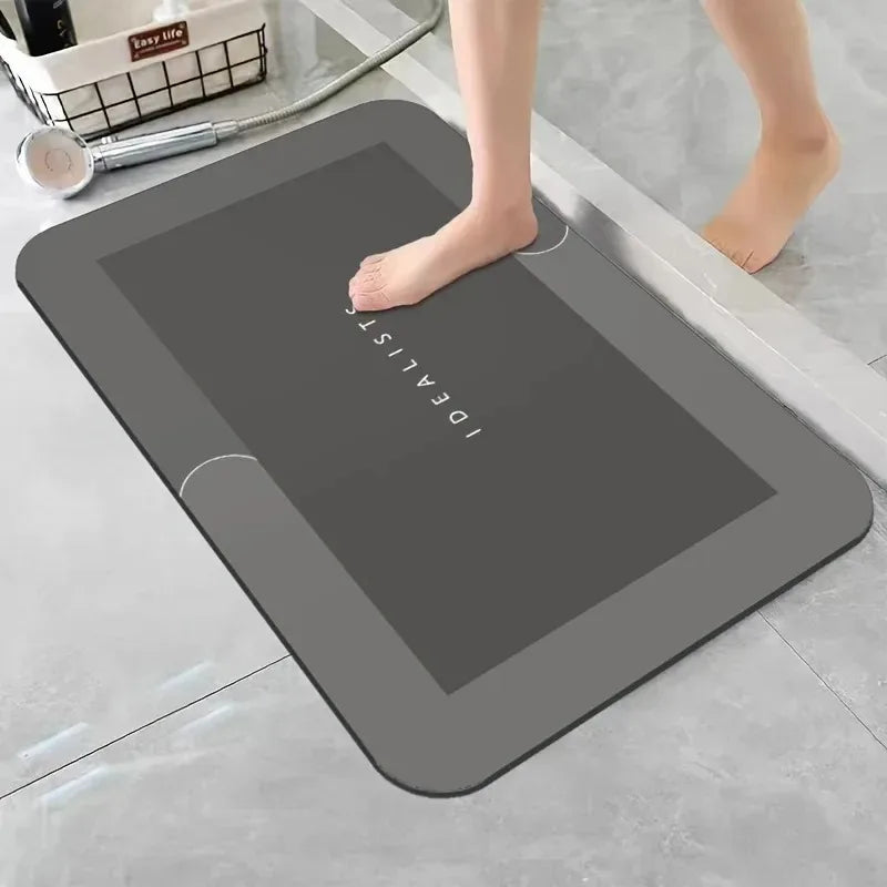 Diatomaceous Earth Bath Mat — Super Absorbent, Non-Slip, Fast-Drying Floor Mat for Bathroom & Kitchen