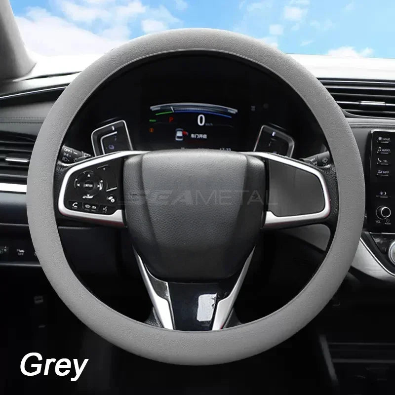 Universal Silicone Steering Wheel Cover — Anti-Slip Elastic Glove for 38cm Wheels