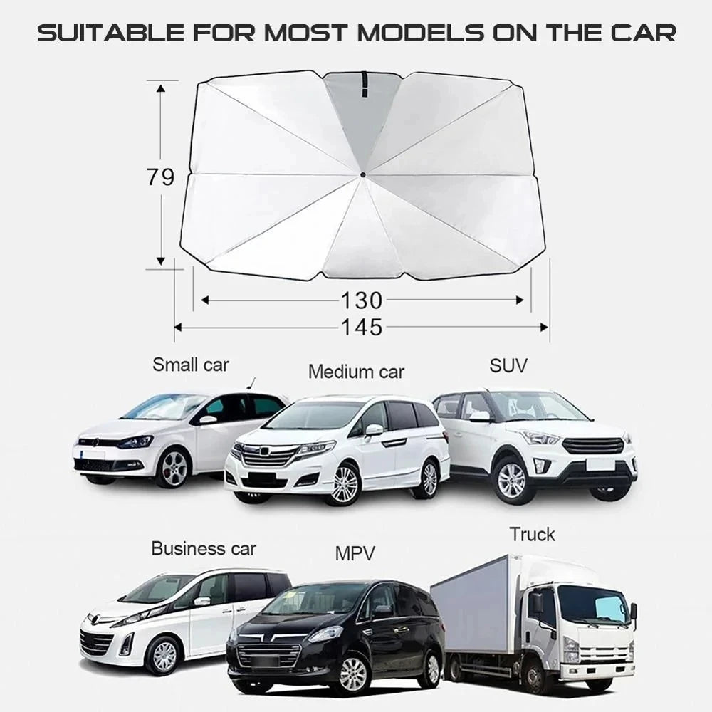 Parasol para parabrisas de coche — Plata titanio, engrosado, plegable, protección UV