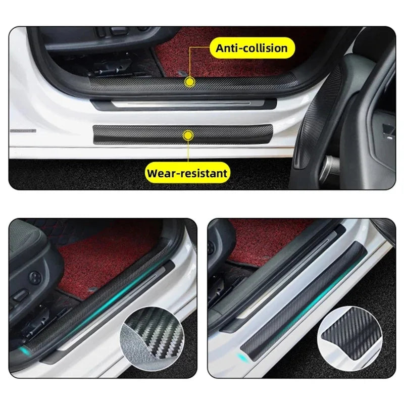 Nano Carbon Fiber Car Door Protector Tape — Waterproof Anti-Scratch Adhesive Strip 1–5m