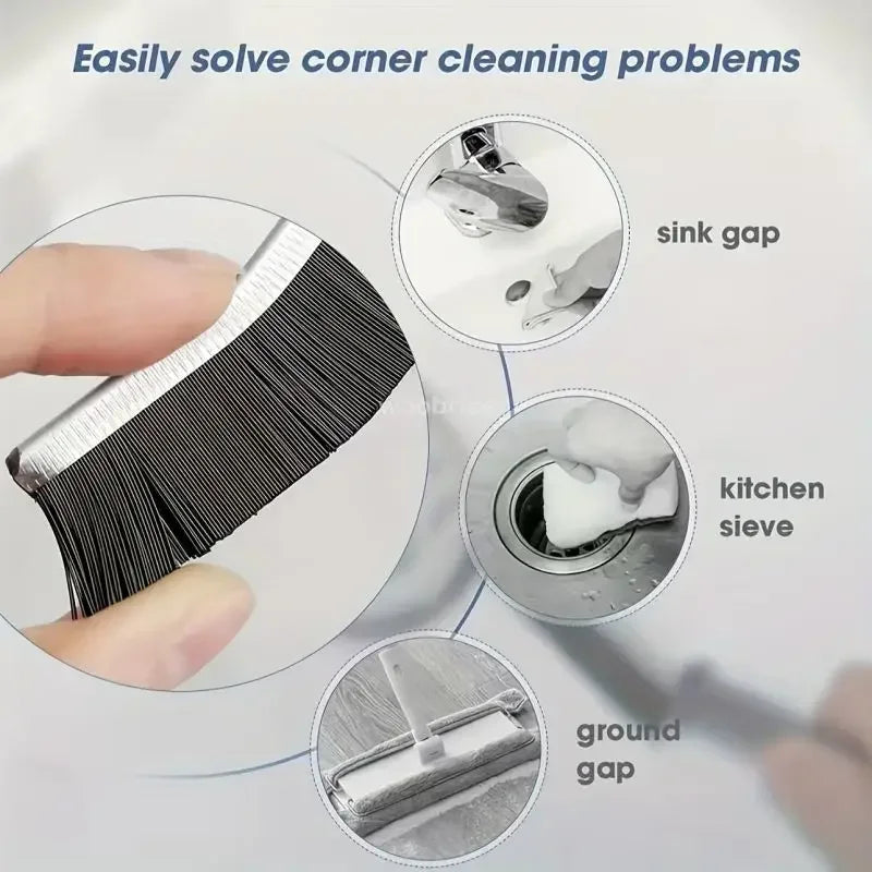 Crevice Cleaning Brush Set — Hard Bristle Gap & Grout Scrubber