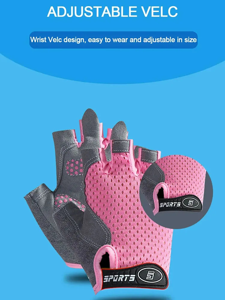 Guantes de Ciclismo sin Dedos para Niños — Guantes Transpirables Antideslizantes para Deportes al Aire Libre para Niños