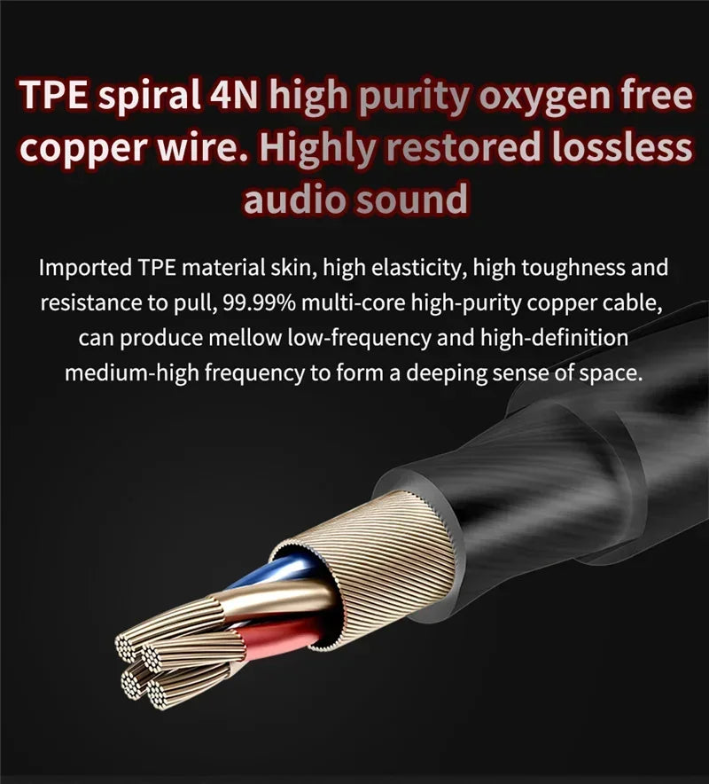 Auriculares internos con cable y micrófono — Sonido de alta fidelidad y bajos profundos, conector universal de 3,5 mm