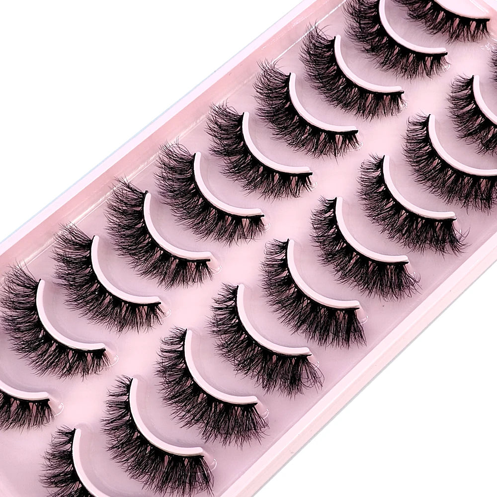 Faux Mink False Lashes — 10 Pairs Natural & Wispy Handcrafted Eyelashes