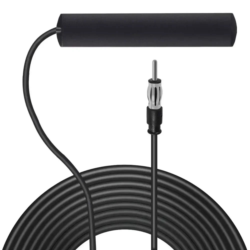 Universal Car FM Radio Antenna with Amplifier — 3M Signal Booster for Car, Boat & RV