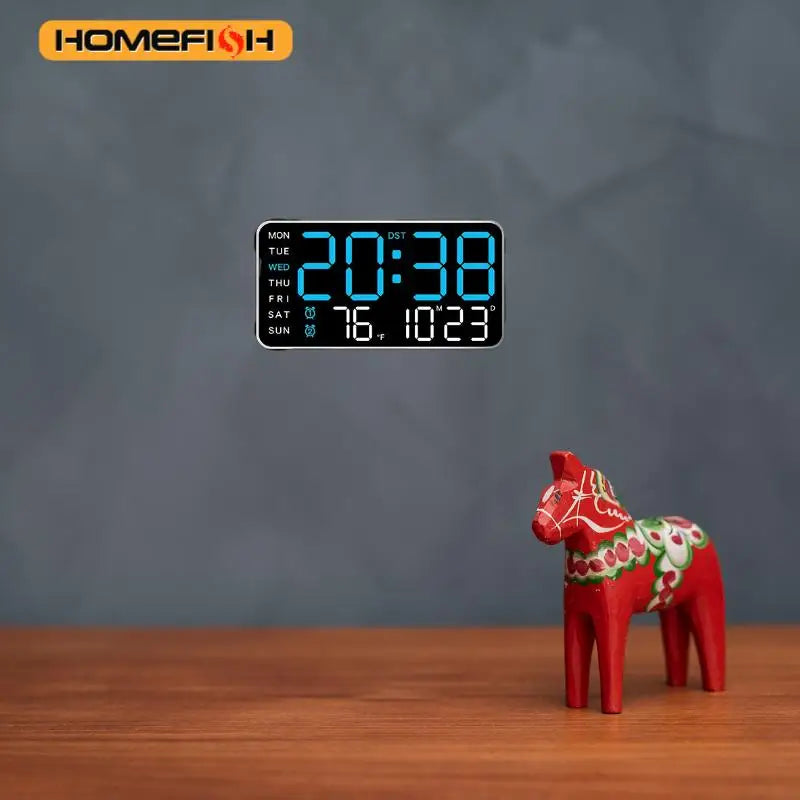 Reloj de Pared Digital LED Gigante — Hora, Temperatura, Fecha y Alarma