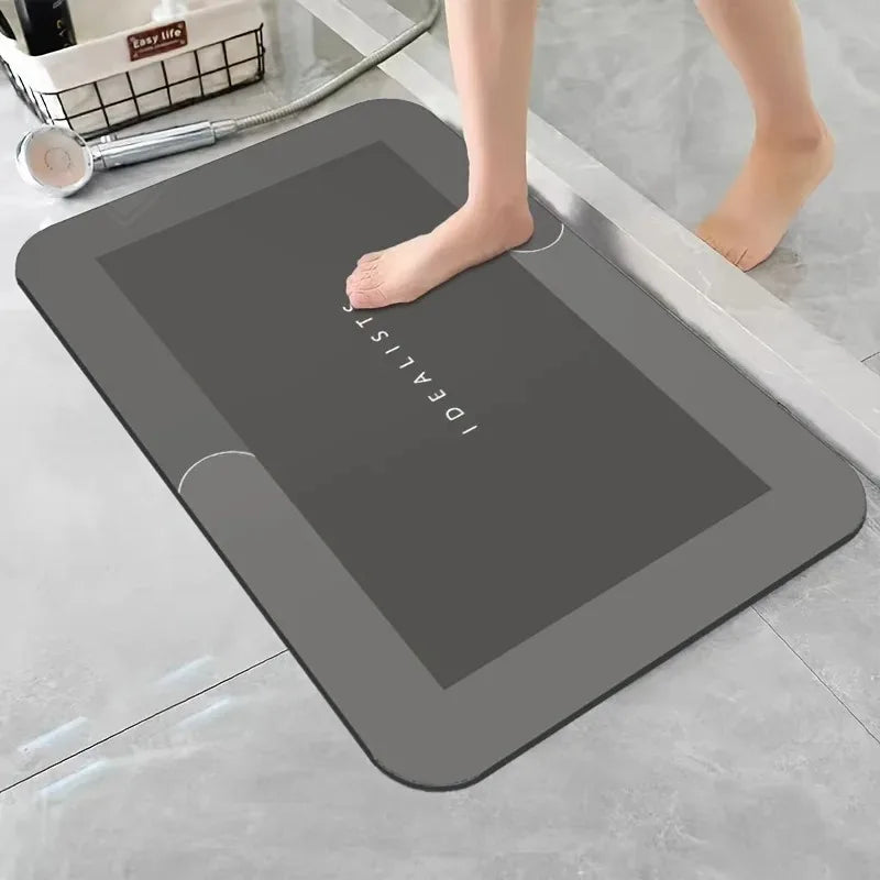 Diatomaceous Earth Bath Mat — Super Absorbent, Non-Slip, Fast-Drying Floor Mat for Bathroom & Kitchen