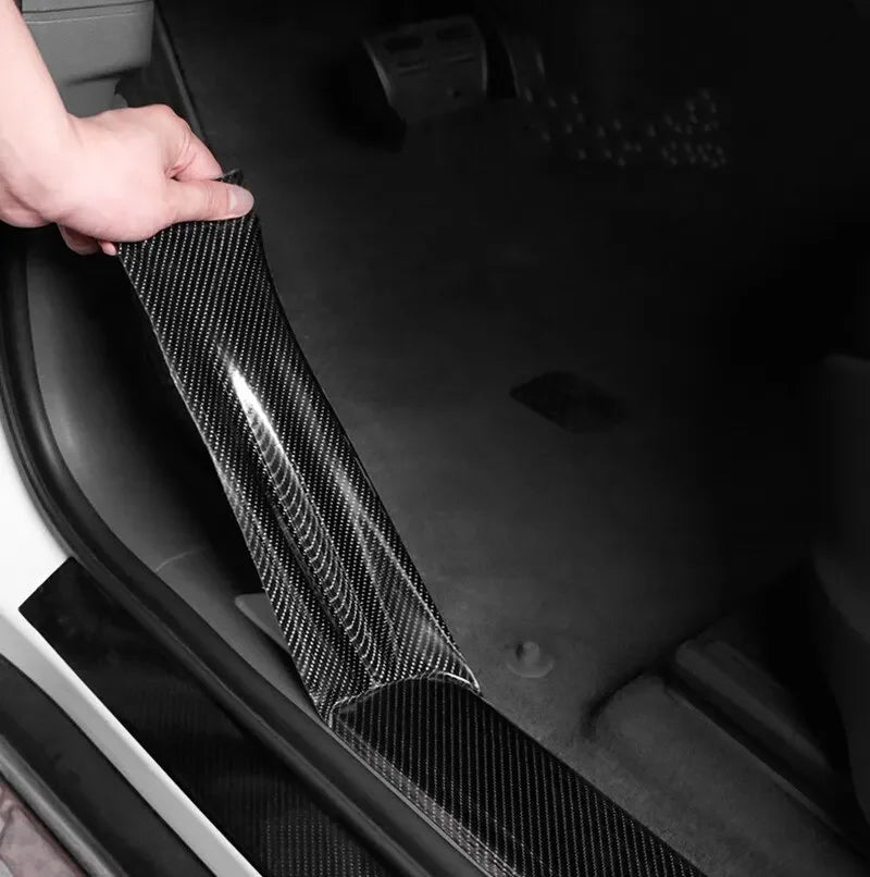 Cinta Protectora para Puertas de Coche de Nanofibra de Carbono — Tira Adhesiva Impermeable Antirrayas 1–5m