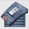 WTHINLEE Men’s Slim Straight Business Jeans — Stretch Denim Casual Work Trousers in Blue & Black