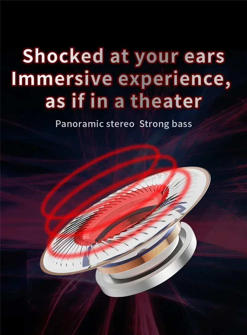 Auriculares internos con cable y micrófono — Sonido de alta fidelidad y bajos profundos, conector universal de 3,5 mm