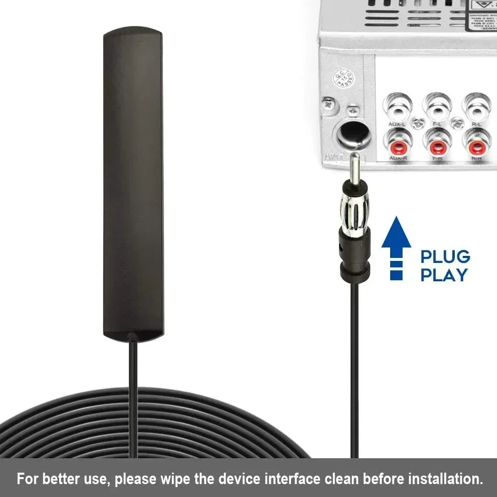 Antena universal de radio FM para coche con amplificador — Amplificador de señal de 3M para coche, barco y caravana