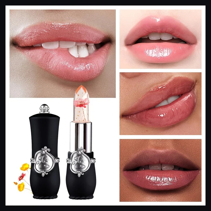 Lápiz Labial de Gelatina Flor Mágica — Bálsamo Labial Hidratante que Cambia de Color