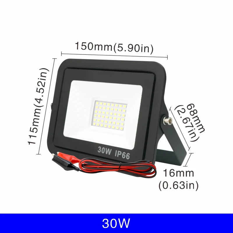 DC 12V LED Flood Light — 20W–100W, IP66 Waterproof Outdoor Spotlight