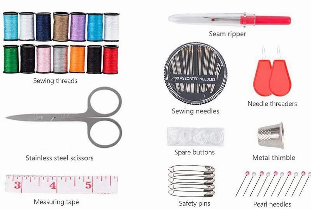 Set de costura DIY — Caja con accesorios multifunción para acolchado a mano, costura y bordado