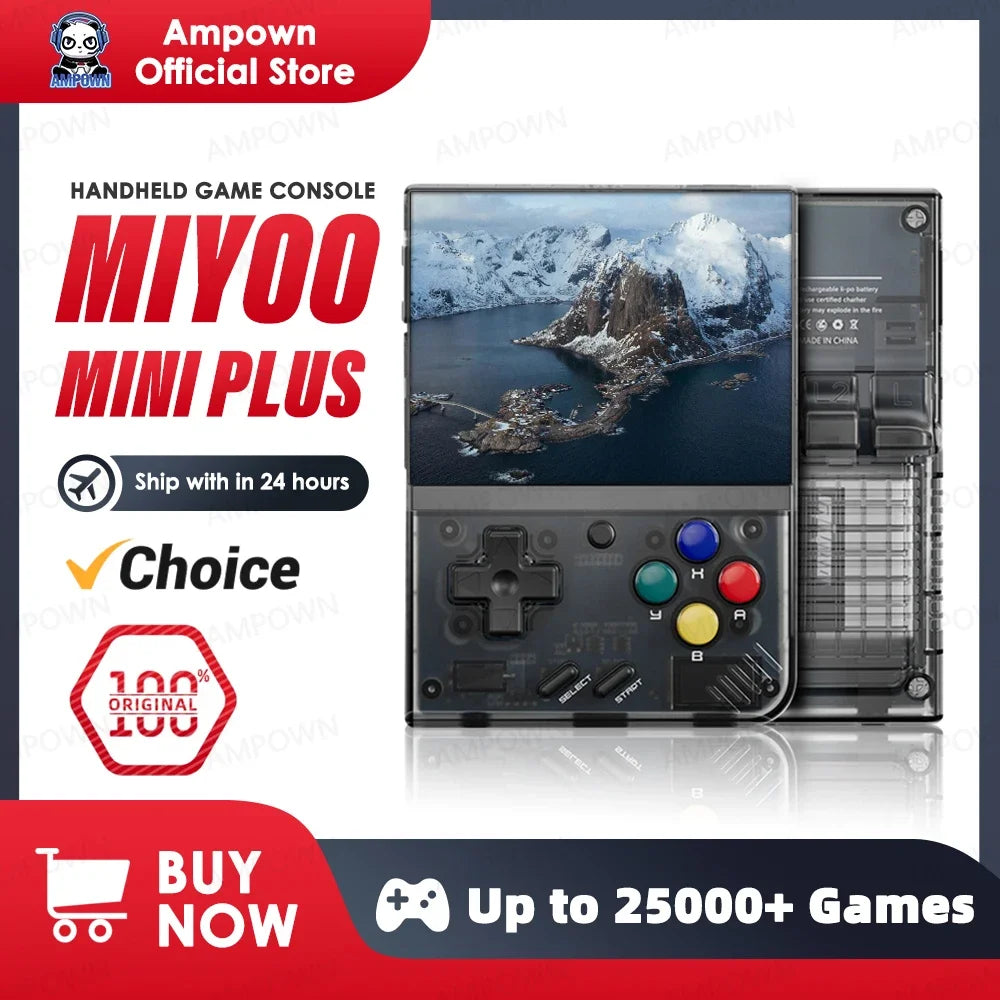 MIYOO Mini Plus Retro Handheld Game Console — 3.5" IPS, 25,000+ Games, Wi-Fi