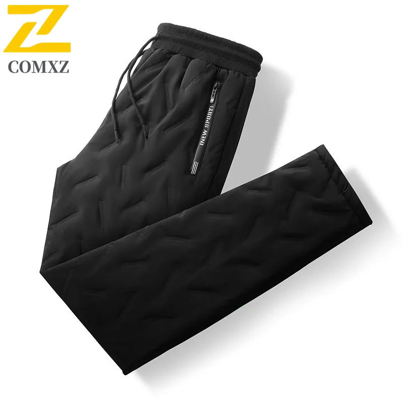 Men’s Insulated Waterproof Winter Jogger Pants — Fleece-Lined Down Cotton Warm Trousers up to 7XL