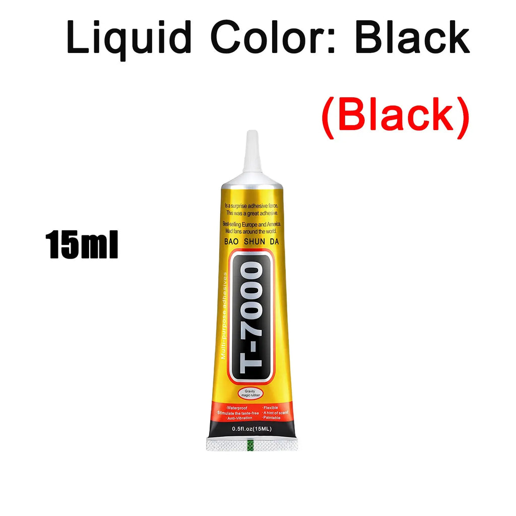 Adhesivo multiusos B-7000 / T-7000 — Pegamento transparente y negro para reparación de teléfonos, joyería y bricolaje (15 ml, 50 ml, 110 ml)