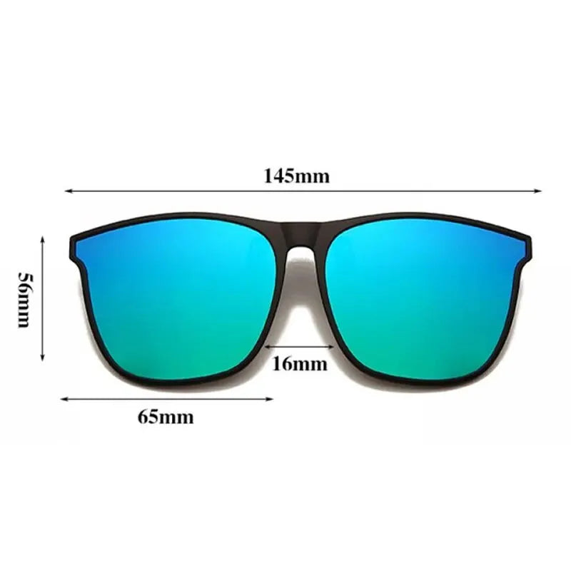 Gafas de sol polarizadas fotocromáticas de clip — Cuadradas, antideslumbrantes UV400, estilo vintage