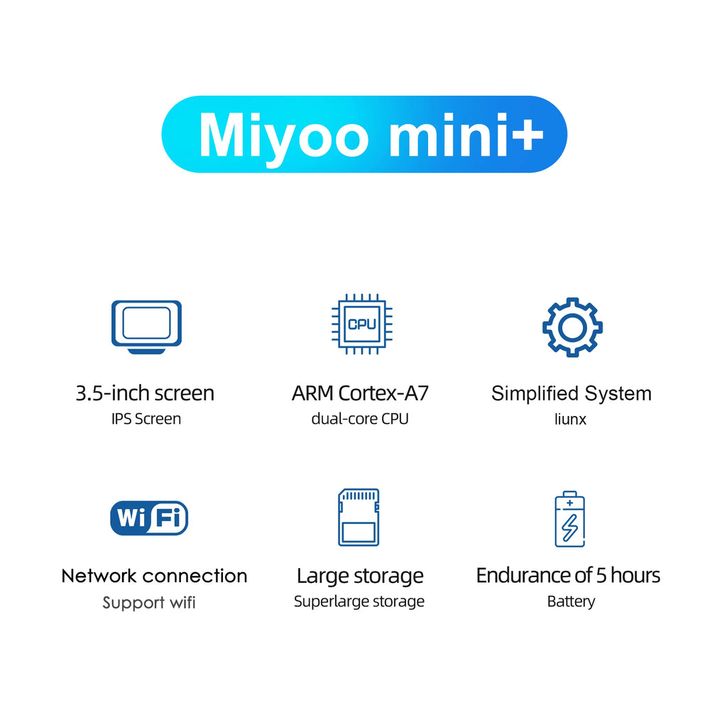 MIYOO Mini Plus Retro Handheld Game Console — 3.5" IPS, 25,000+ Games, Wi-Fi