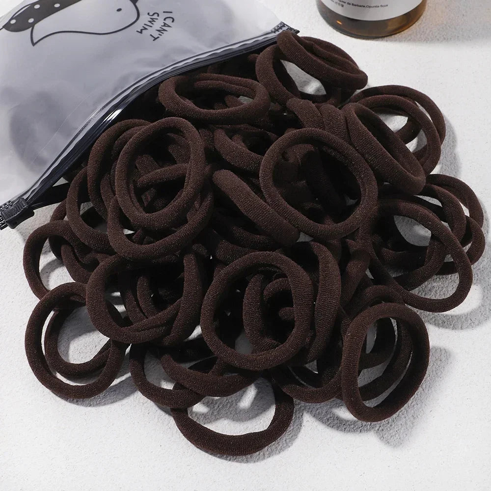 Mixed Colors Hair Ties & Scrunchies — 30/50/100-Pack Elastic Bands