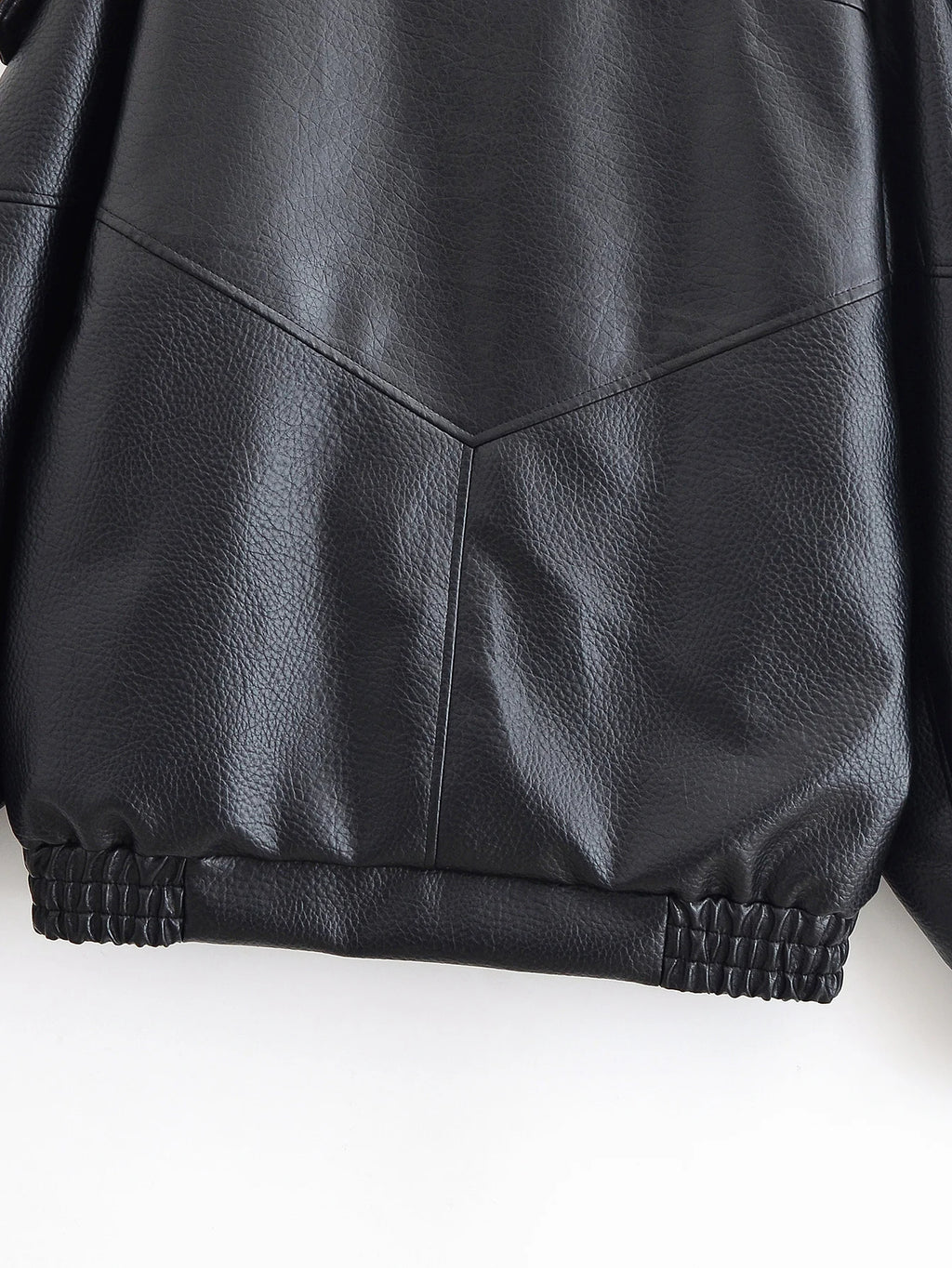 Chaqueta de polipiel con cremallera para mujer — Estilo informal urbano