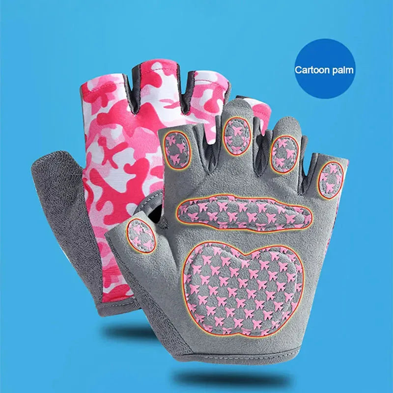 Guantes de Ciclismo sin Dedos para Niños — Guantes Transpirables Antideslizantes para Deportes al Aire Libre para Niños