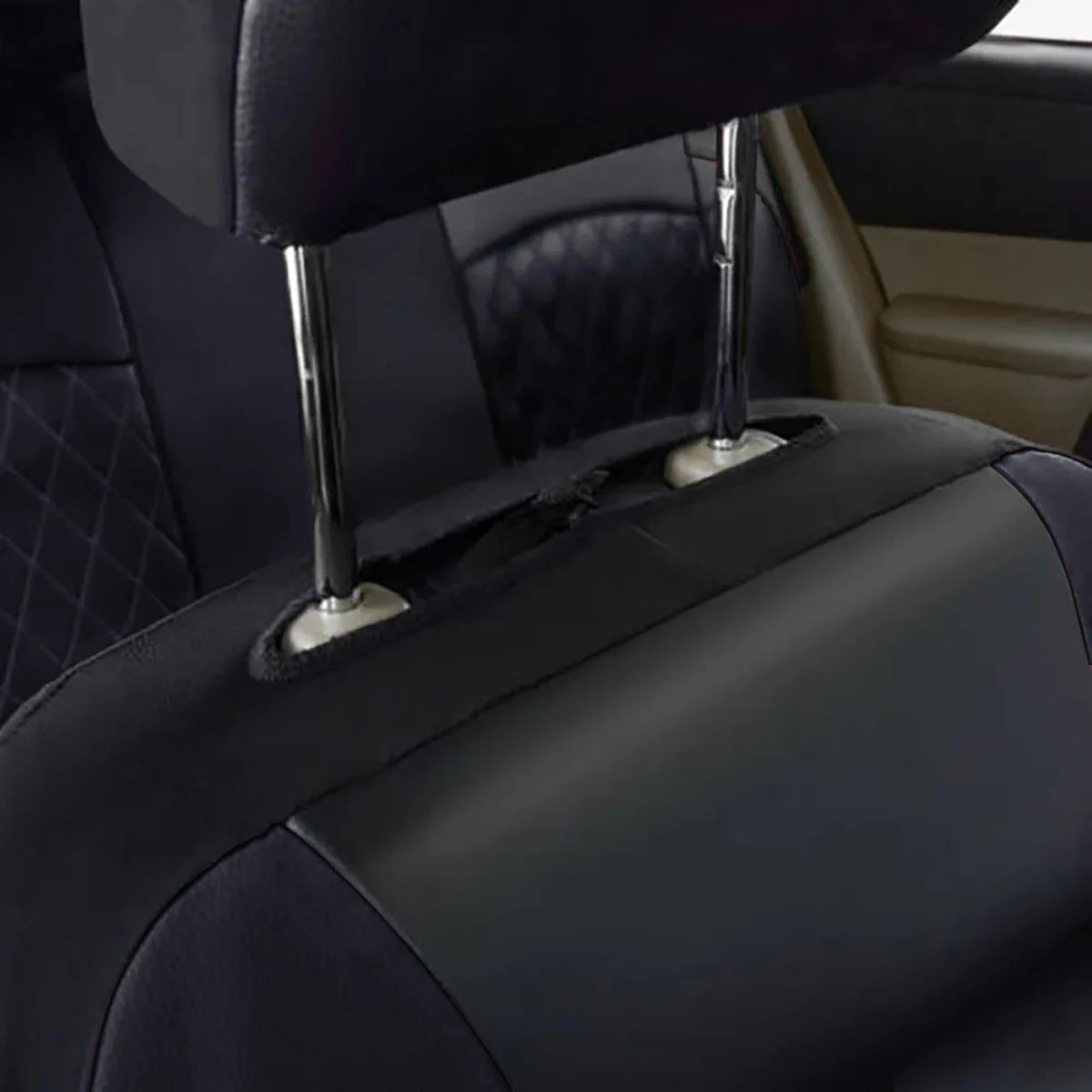 Quilted PU Leather Car Seat Cover Set — Full 9-Piece Waterproof Universal Fit for Sedan, SUV & Truck