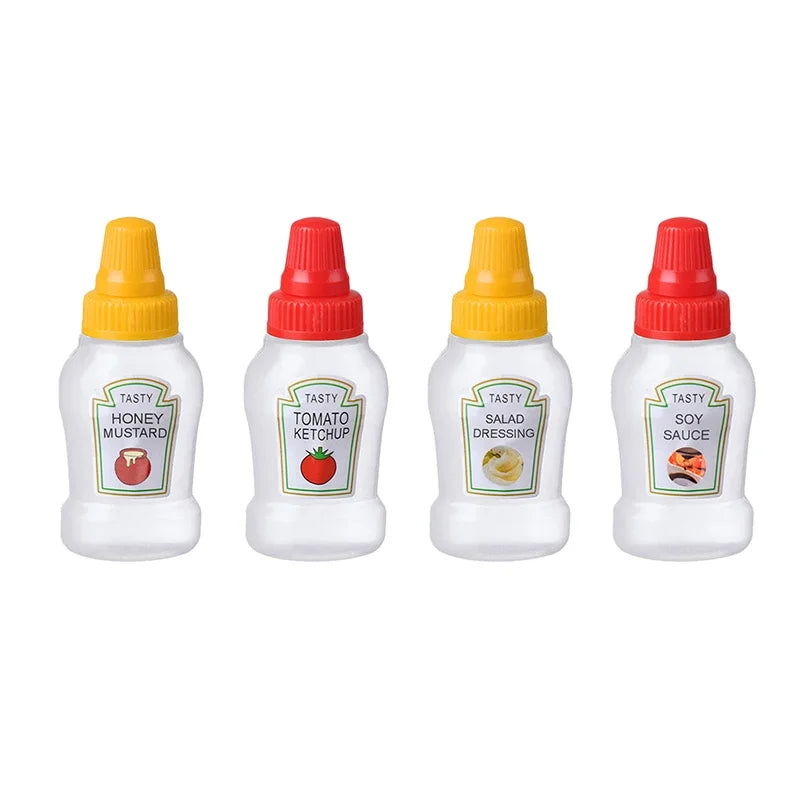 Mini Condiment Squeeze Bottles 25ml — Portable Sauce Dispensers for Lunchboxes (4 or 8pcs)