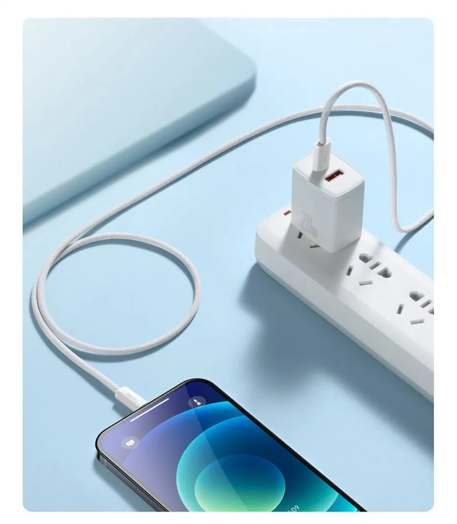 20W Fast Charging Braided USB-C to Lightning Cable — For iPhone, iPad & MacBook