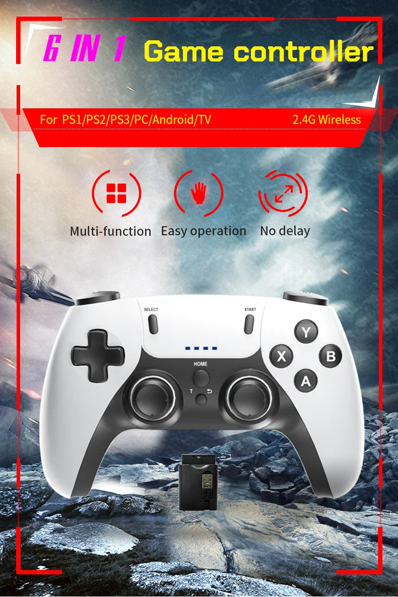 Mando inalámbrico para juegos — Gamepad 2.4G para PS1, PS2, PS3, PC y Android