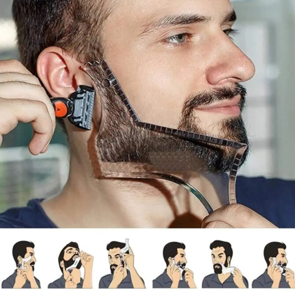 Herramienta para dar forma a la barba para hombres — Plantilla de estilo y peine de acero inoxidable