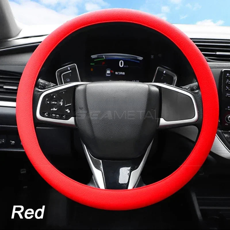 Silicone Steering Wheel Cover — Universal Anti-Slip, 38cm (15")