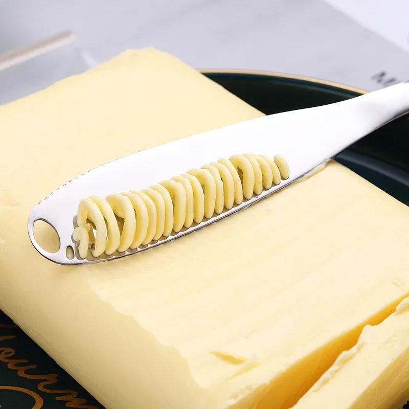 3-in-1 Stainless Steel Butter & Cheese Knife — Spreader, Cutter & Scraper Kitchen Tool