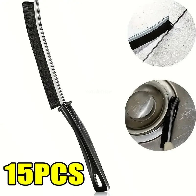 Crevice Cleaning Brush Set — Hard Bristle Gap & Grout Scrubber