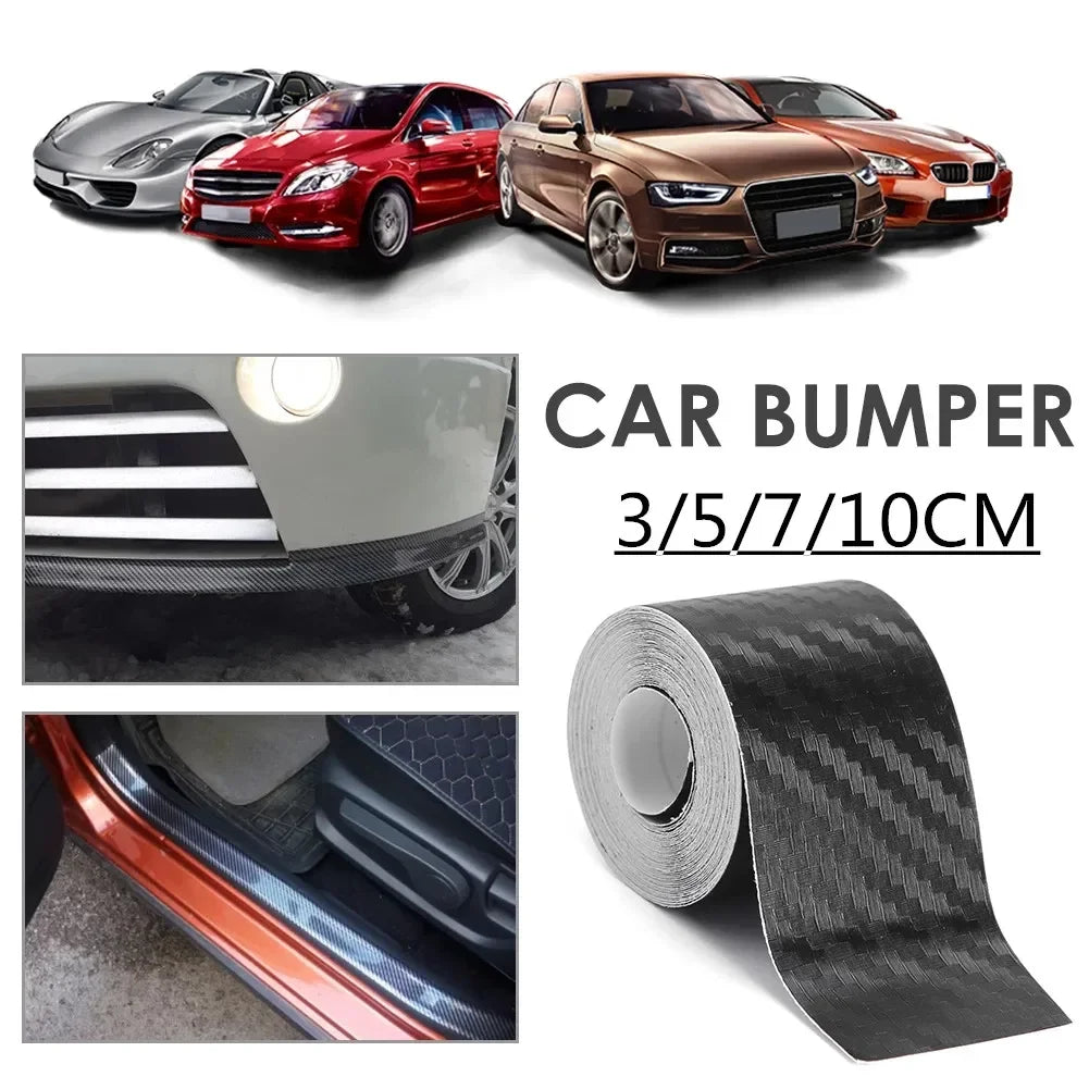 Cinta Protectora para Puertas de Coche de Nanofibra de Carbono — Tira Adhesiva Impermeable Antirrayas 1–5m