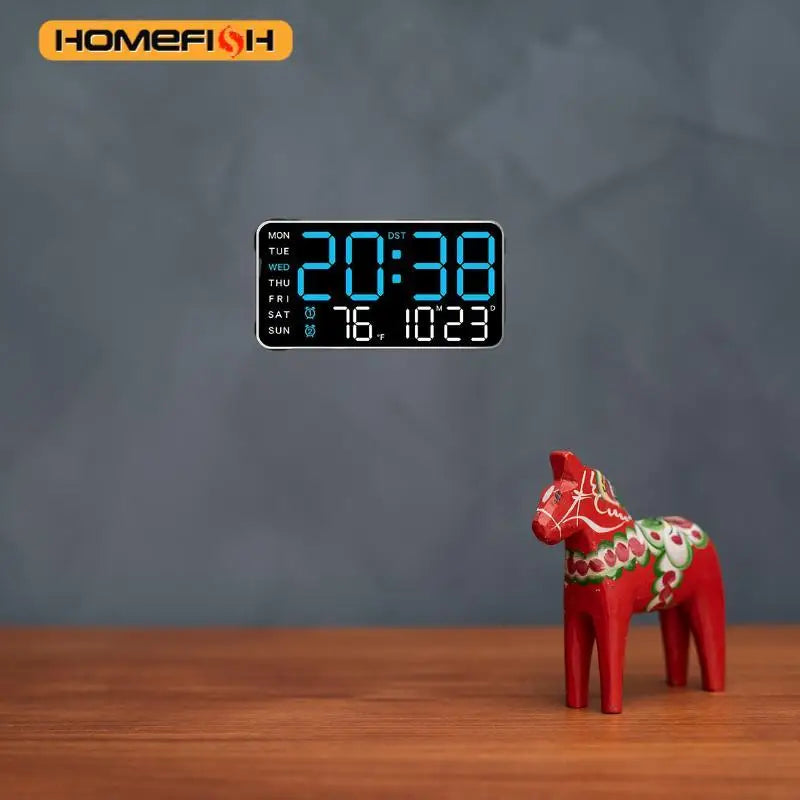 Reloj de Pared Digital LED Gigante — Hora, Temperatura, Fecha y Alarma