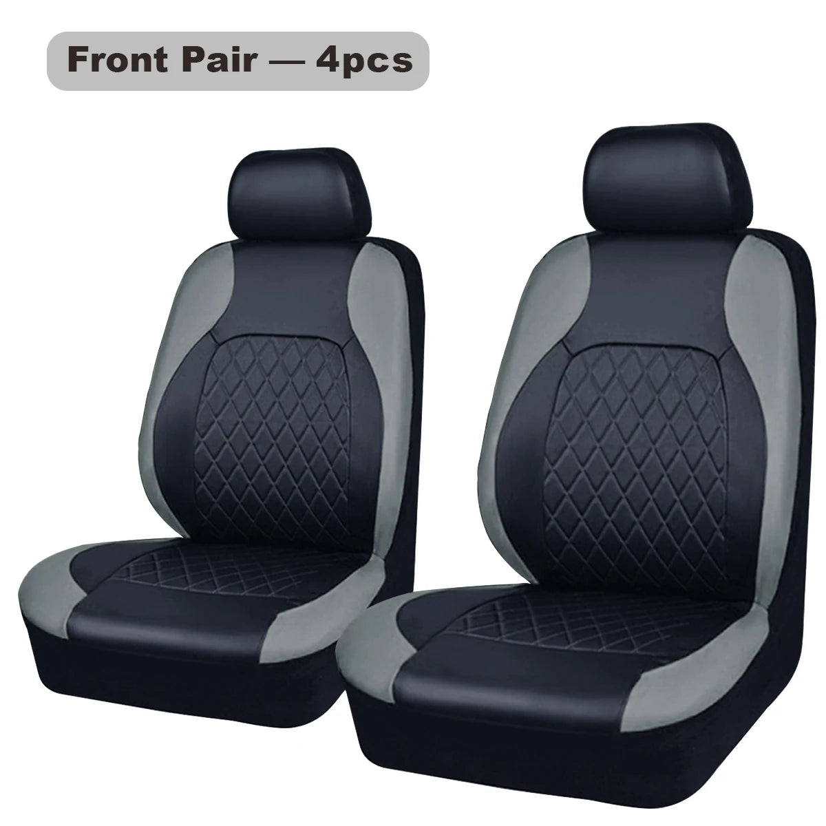 Quilted PU Leather Car Seat Cover Set — Full 9-Piece Waterproof Universal Fit for Sedan, SUV & Truck