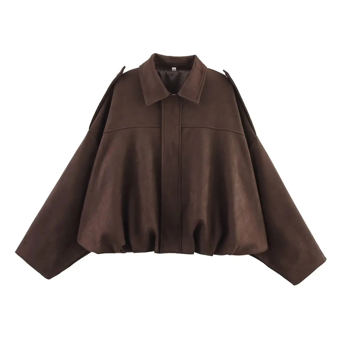 Vintage Women’s Oversize Bomber Jacket — Elegant Loose Fit Green Zip-Up Outerwear